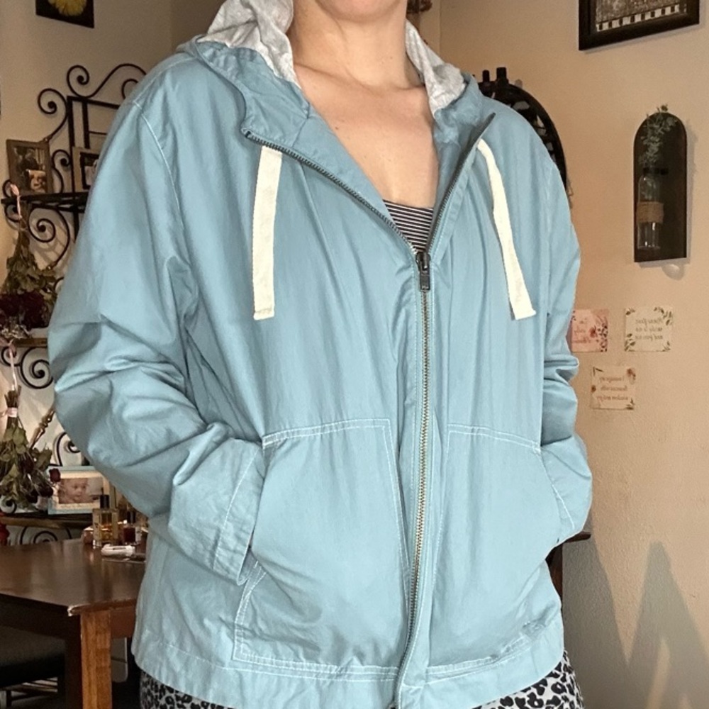 Light Blue Hooded Jacket